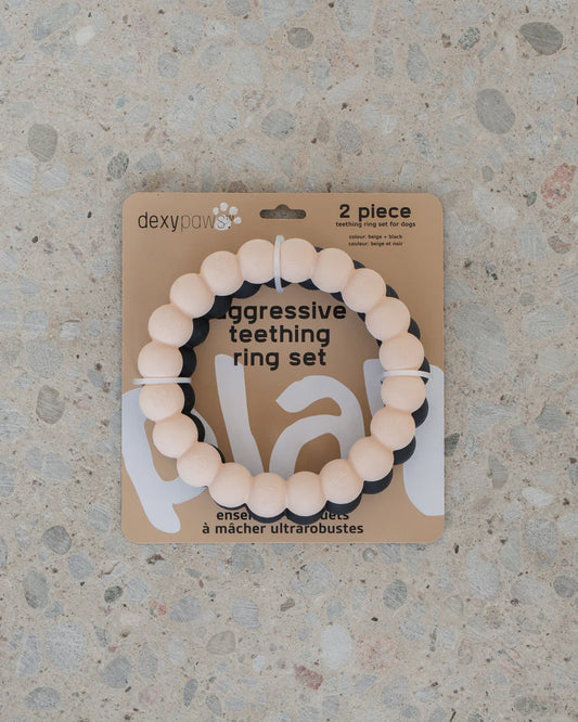 Dexypaws Teething Ring Set Beige and Black