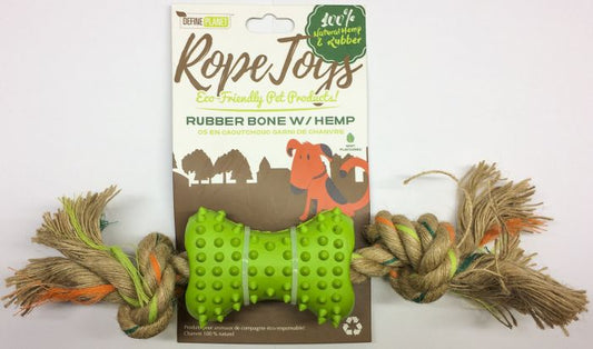 Define Planet Rubber Bone With Hemp Rope Toy