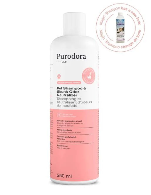 Purodora Shampooing pour animaux de compagnie et neutralisant d'odeur de mouffette